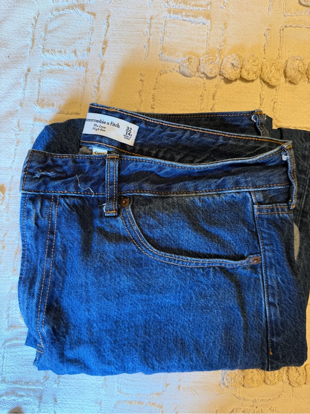 Abercrombie & Fitch Dark Blue High-Rise Women's Jeans